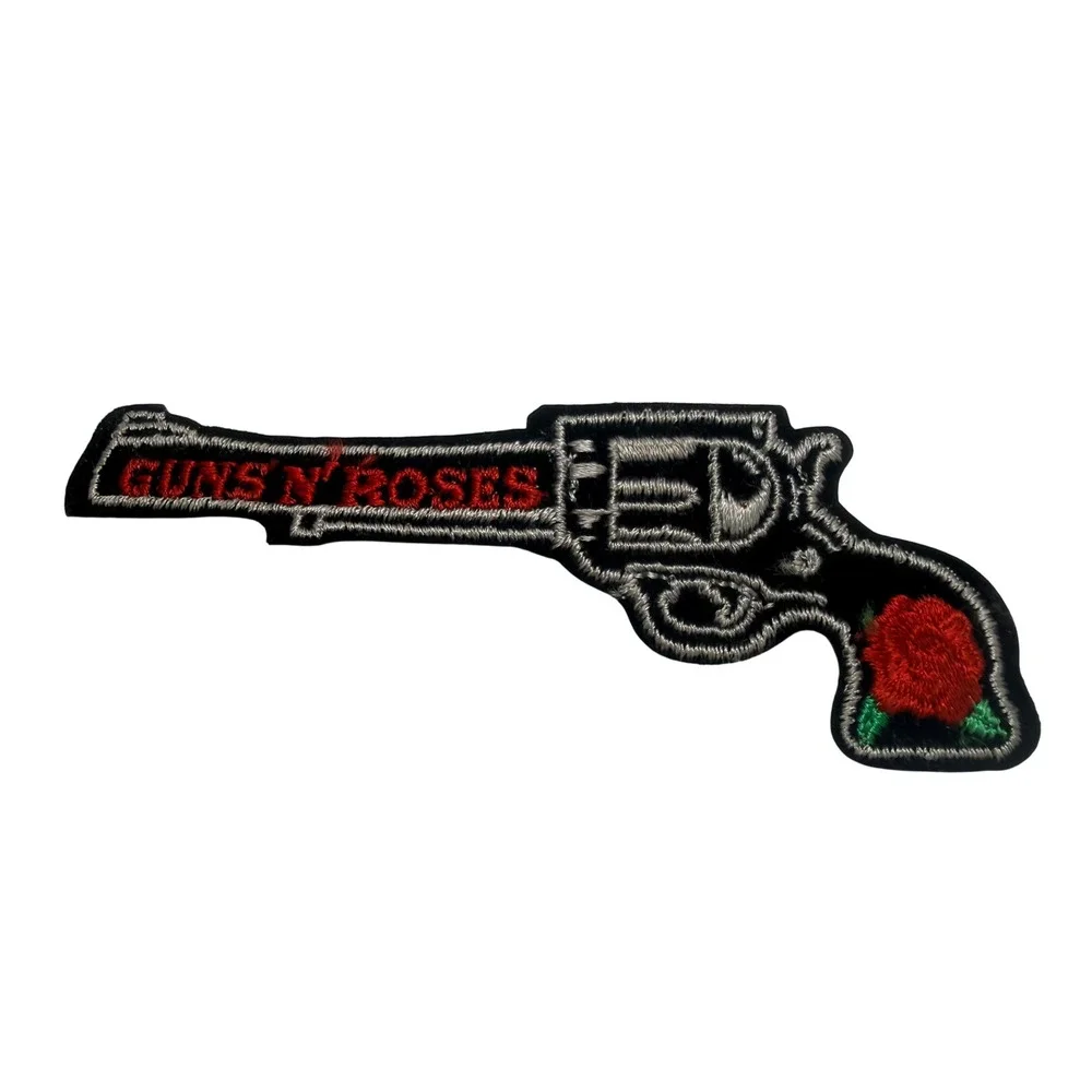 Vintage Guns N Roses Revolver Rose Embroidered Patch Rock Band Iron On -BG